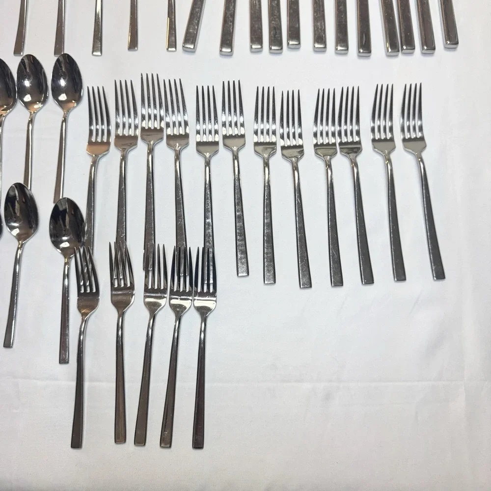 Reed & Barton Cole Stainless Steel 18/8 Flatware Set Of 51 Pieces Minimalist